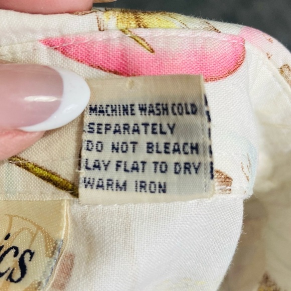 Vintage Floral Cotton Button down Camp Shirt With‎ Garden Print, size 18 - Picture 11 of 12